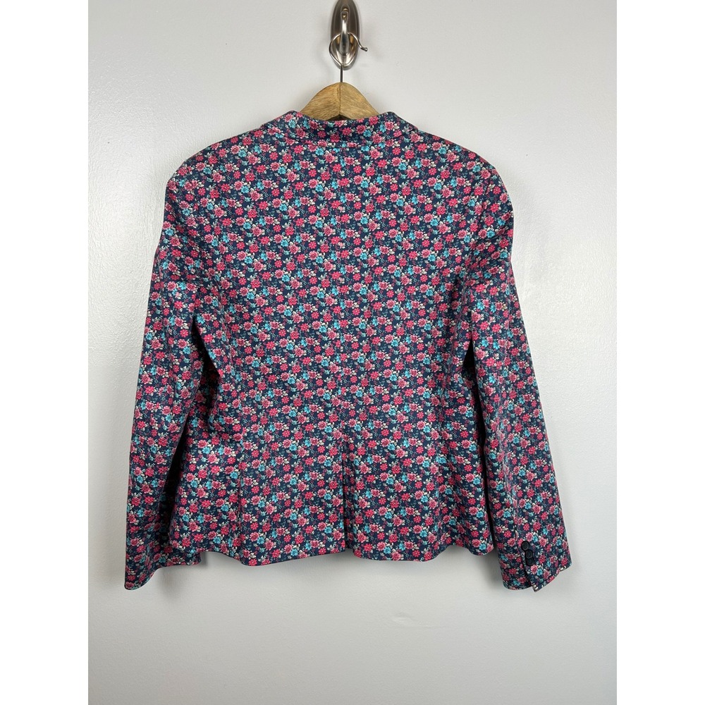 346 Brooks Brothers Womens Blazer Size‎ 14 Jacket Floral Navy Pink Blue Event - Picture 9 of 10